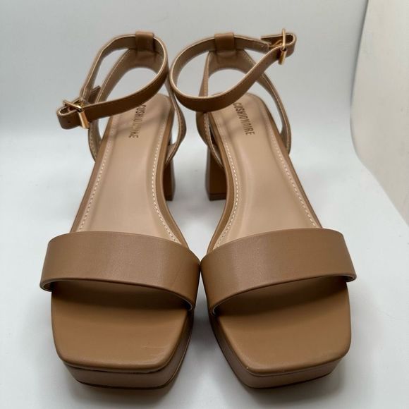 CUSHIONAIRE Women's platform dress sandal +Memory Foam 7 NUDE - Picture 2 of 7